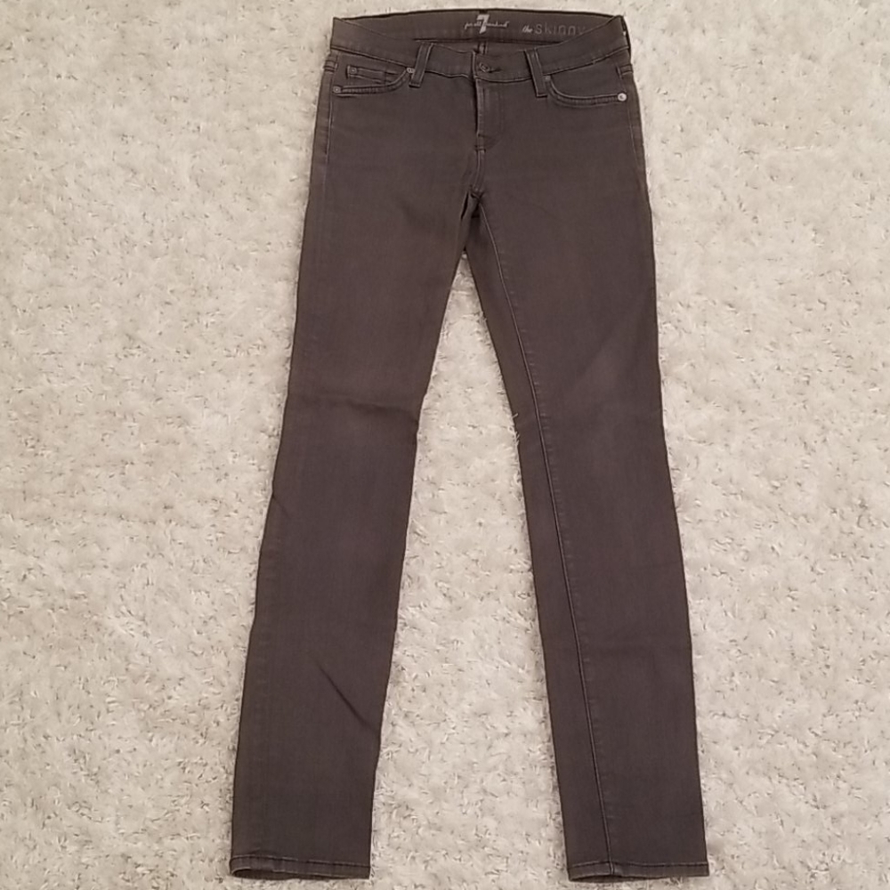 7 For All Mankind The Skinny Gray Denim Jeans